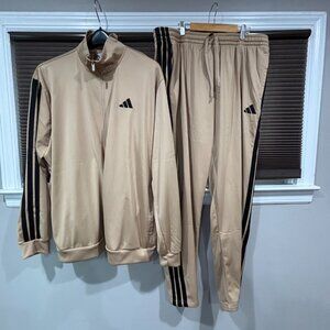 Adidas Men's Track suit top and pant set SZ: 2XL Color: Sandstone